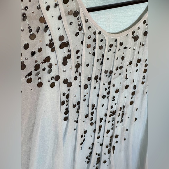 Gold Hawk showstopper top with sequins. Size S. Comes with tank top. - Picture 2 of 4